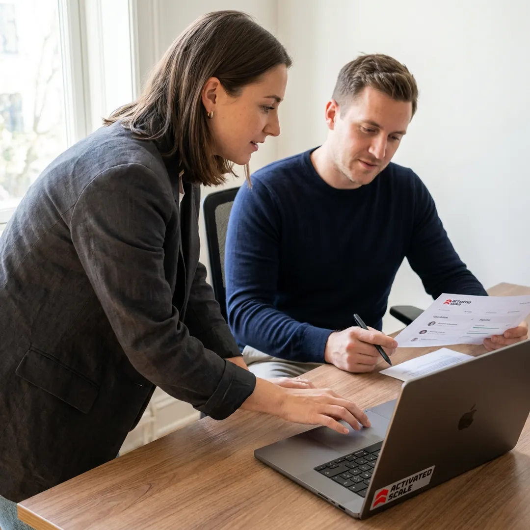 Sales recruiter reviewing Account Executive candidates