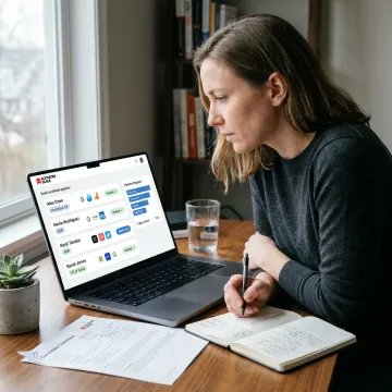 Founder reviewing sales candidate profiles