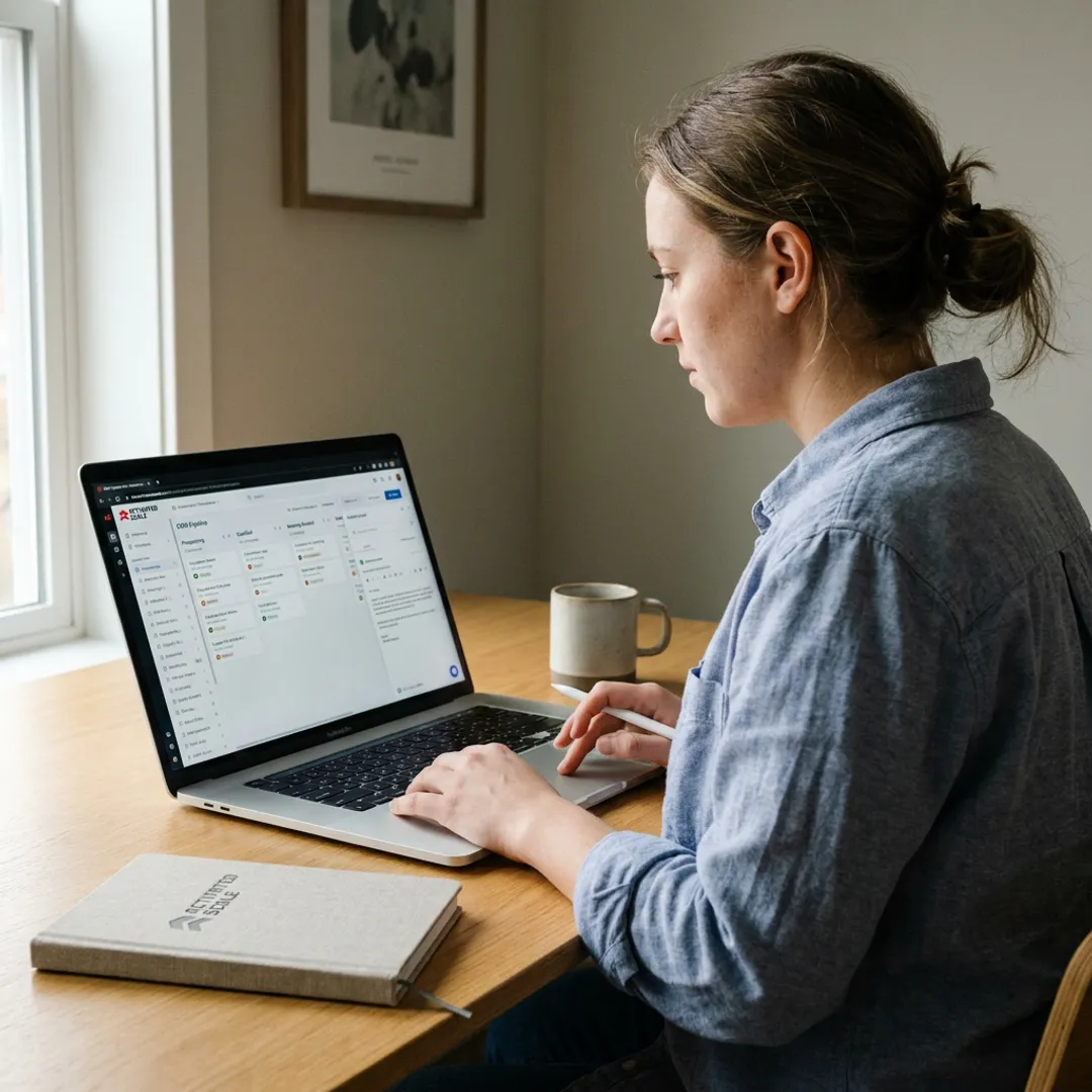 SDR reviewing outbound sales pipeline
