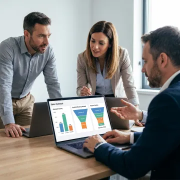 Sales team reviewing SDR outreach results