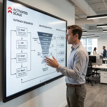 Sales consultant mapping SaaS growth strategy