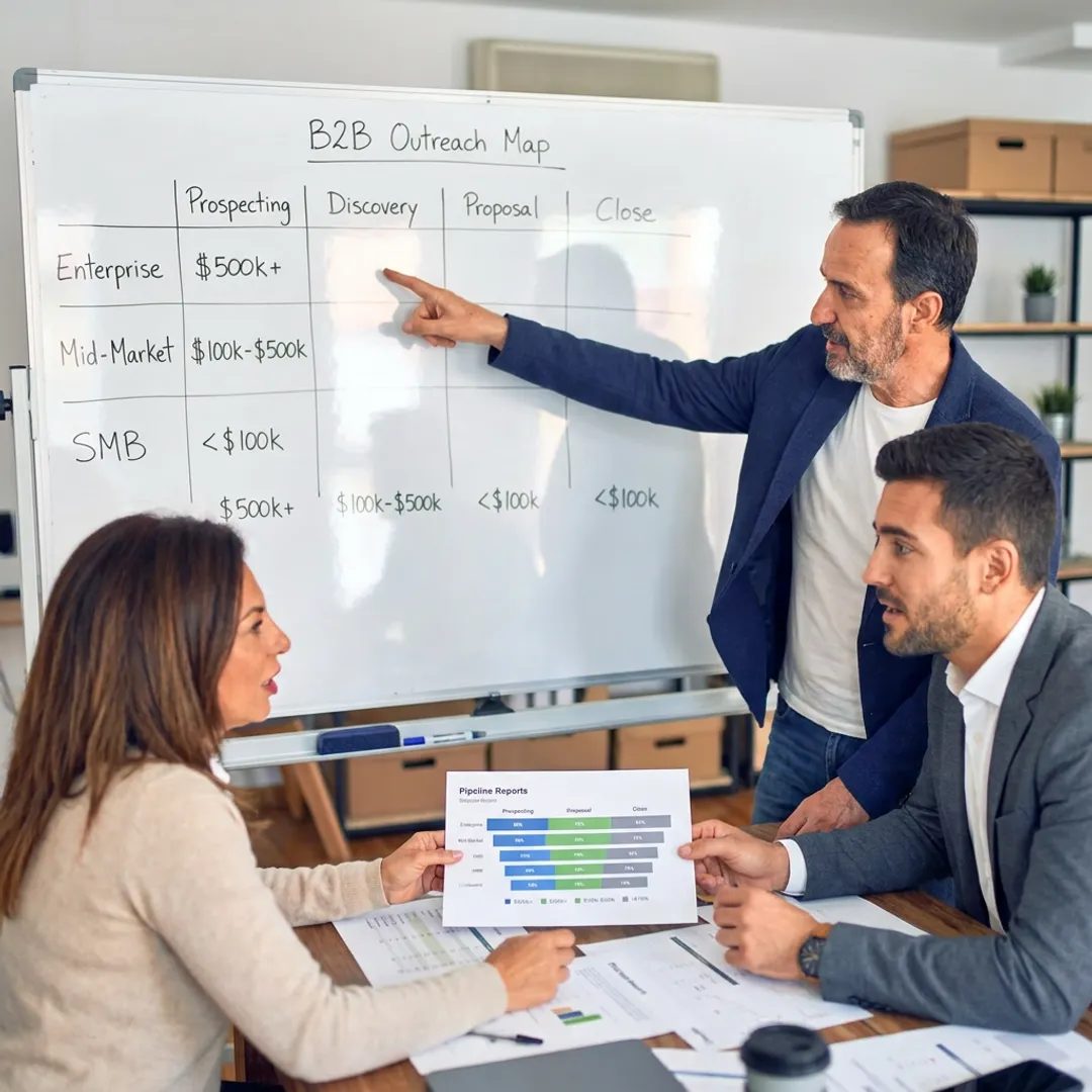 Sales team planning a scalable revenue process