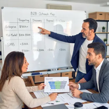 Sales team planning a scalable revenue process