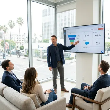 Fractional account executive meeting with SaaS founders