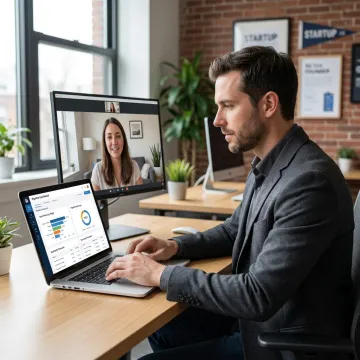 Fractional SaaS sales team reviewing pipeline dashboard