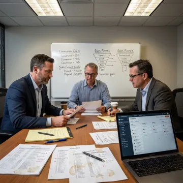 Sales team planning outsourced revenue growth process