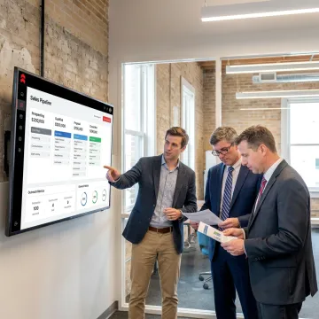 Accounting firm team reviewing a sales pipeline