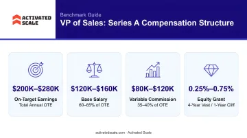 VP of Sales Series A compensation structure OTE base variable equity breakdown