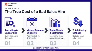 True cost of a bad sales hire timeline showing compounding startup losses