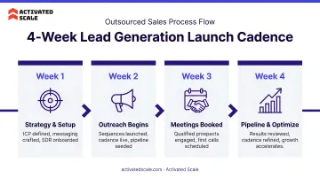 4-week outsourced lead generation launch cadence process flow timeline