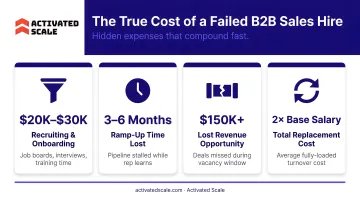 True cost of a failed B2B sales hire broken down by expense category