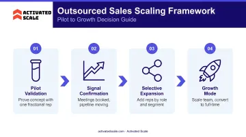 Outsourced sales scaling decision framework from pilot validation to growth