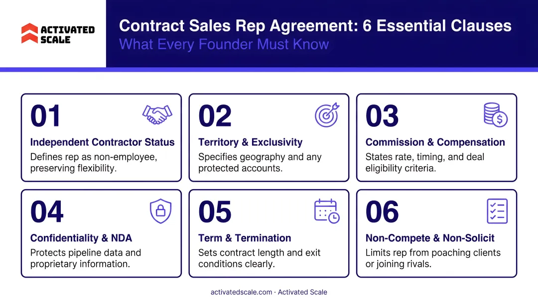 Six essential clauses in a contract sales representative agreement overview