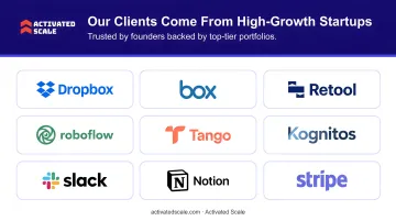 High-growth tech startup portfolio companies logos including Dropbox Box and Retool