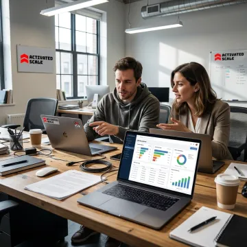 Founder reviewing sales pipeline with fractional Account Executive
