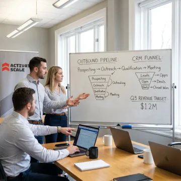 Sales team planning startup revenue growth process