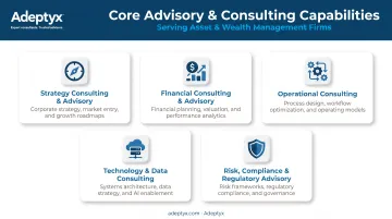 Five main categories of business consulting and advisory services breakdown