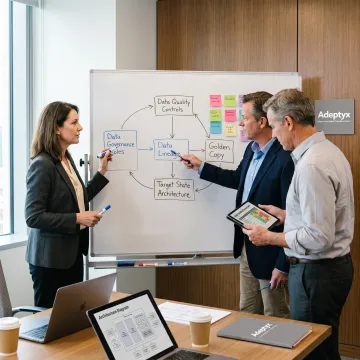 Consultants mapping a financial data governance framework