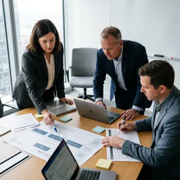 Consultants planning an integrated financial services transformation