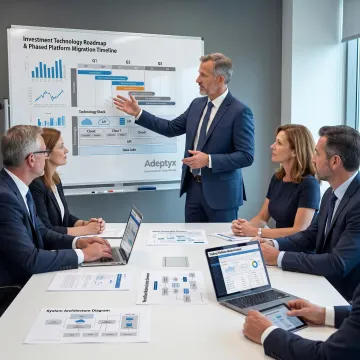 Consultants presenting a financial technology strategy