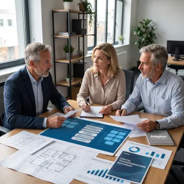 Consultants collaborating on an investment technology roadmap