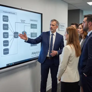 Consultant designing financial data architecture