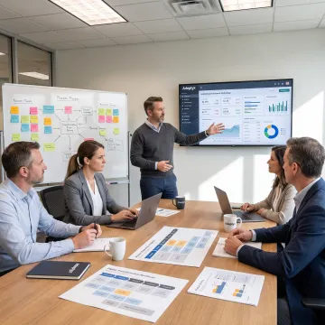 Consultants mapping a financial services digital roadmap