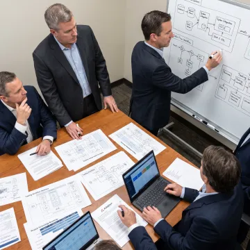 Consultants planning a financial software modernization strategy
