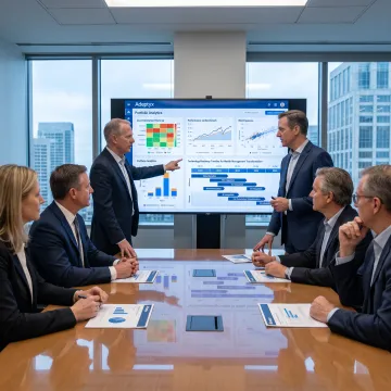Financial consultants reviewing an investment strategy