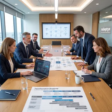 Consultants planning a financial technology transformation