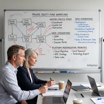 Consultants mapping a private equity fund operating model