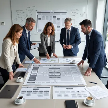 Consultants reviewing an organizational operating model