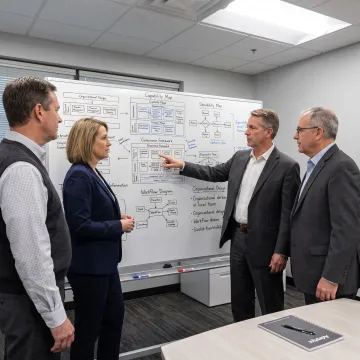 Consultants mapping a target operating model