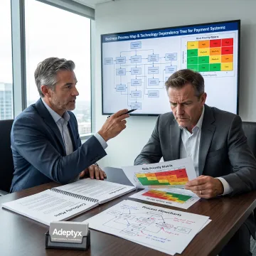Consultants reviewing a business impact analysis