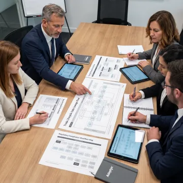 Consultant planning a financial data strategy