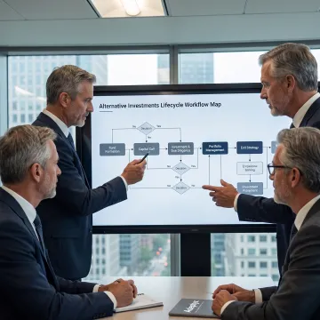 Consultants mapping an investment operations workflow