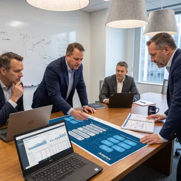 Consultants planning a financial technology transformation