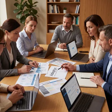 Consultants collaborating on a product roadmap