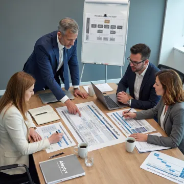 Consultants mapping a financial services transformation plan