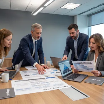 Consultant reviewing investment data architecture