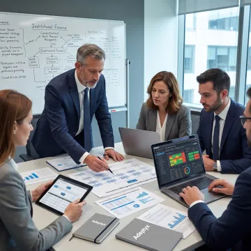 Consultants planning a financial services transformation roadmap
