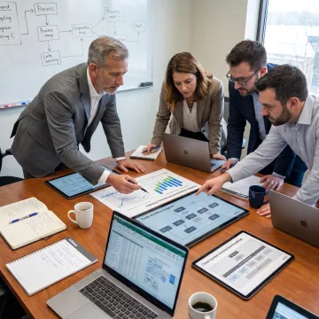 Consultants planning a financial transformation