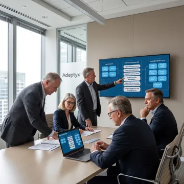 Financial services consultants reviewing a transaction strategy