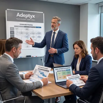 Consultant presenting an automation roadmap to investment leaders