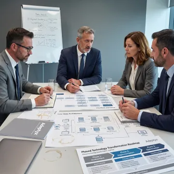 Consultants developing a financial services technology roadmap