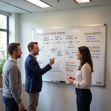 Consultants mapping a go-to-market strategy