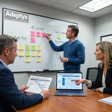 Consultants planning an AI transformation roadmap