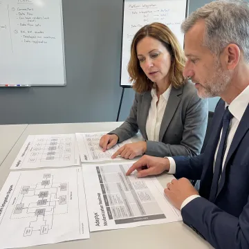 Financial technology team planning enterprise architecture