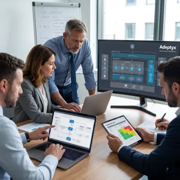 Consultants assessing financial systems and technology risks