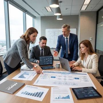 Consultants planning a financial transformation roadmap